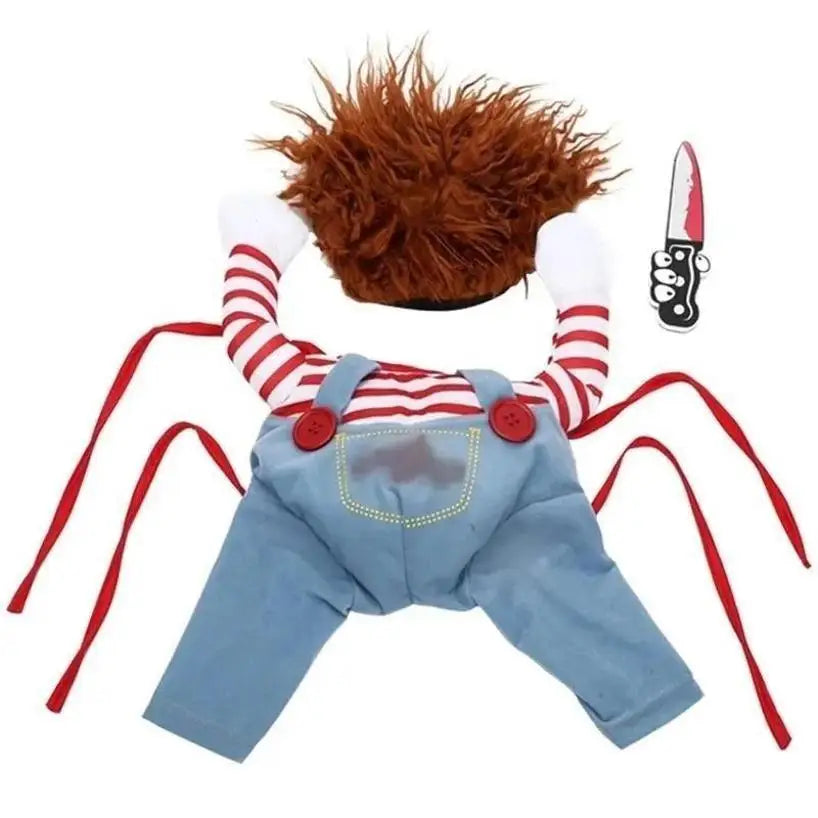 🎭 Costume Divertente a Righe per Cani – Cosplay con Accessori