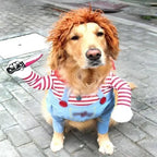 🎭 Costume Divertente a Righe per Cani – Cosplay con Accessori